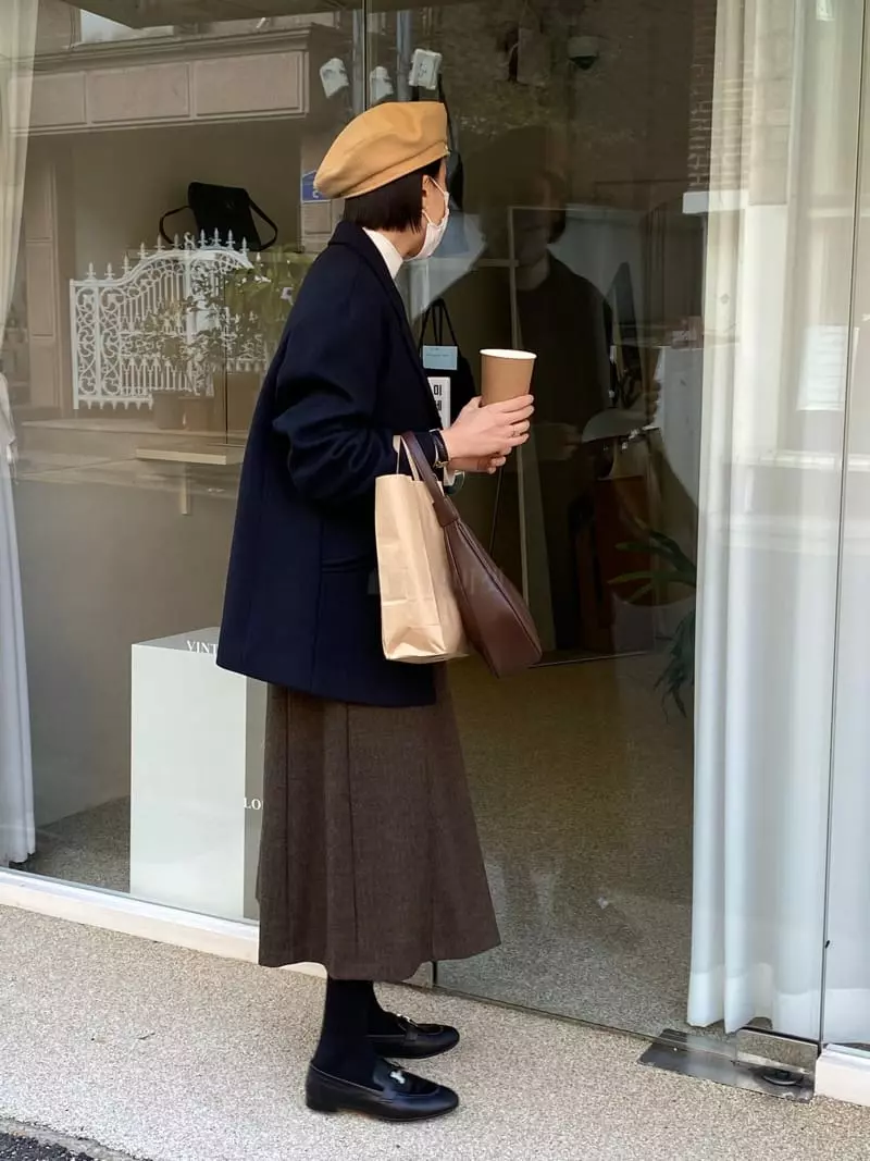 Glow Approach - Korean Women Fashion - #momslook - Herringbone Skirt
