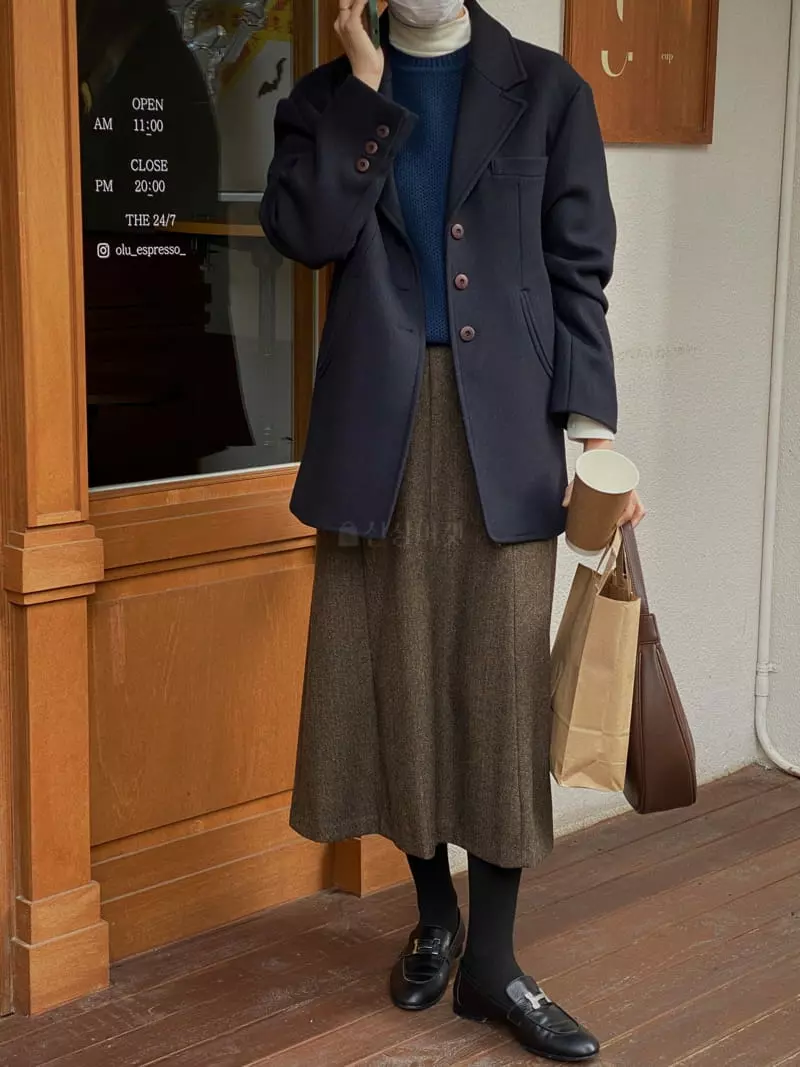 Glow Approach - Korean Women Fashion - #womensfashion - Herringbone Skirt - 2
