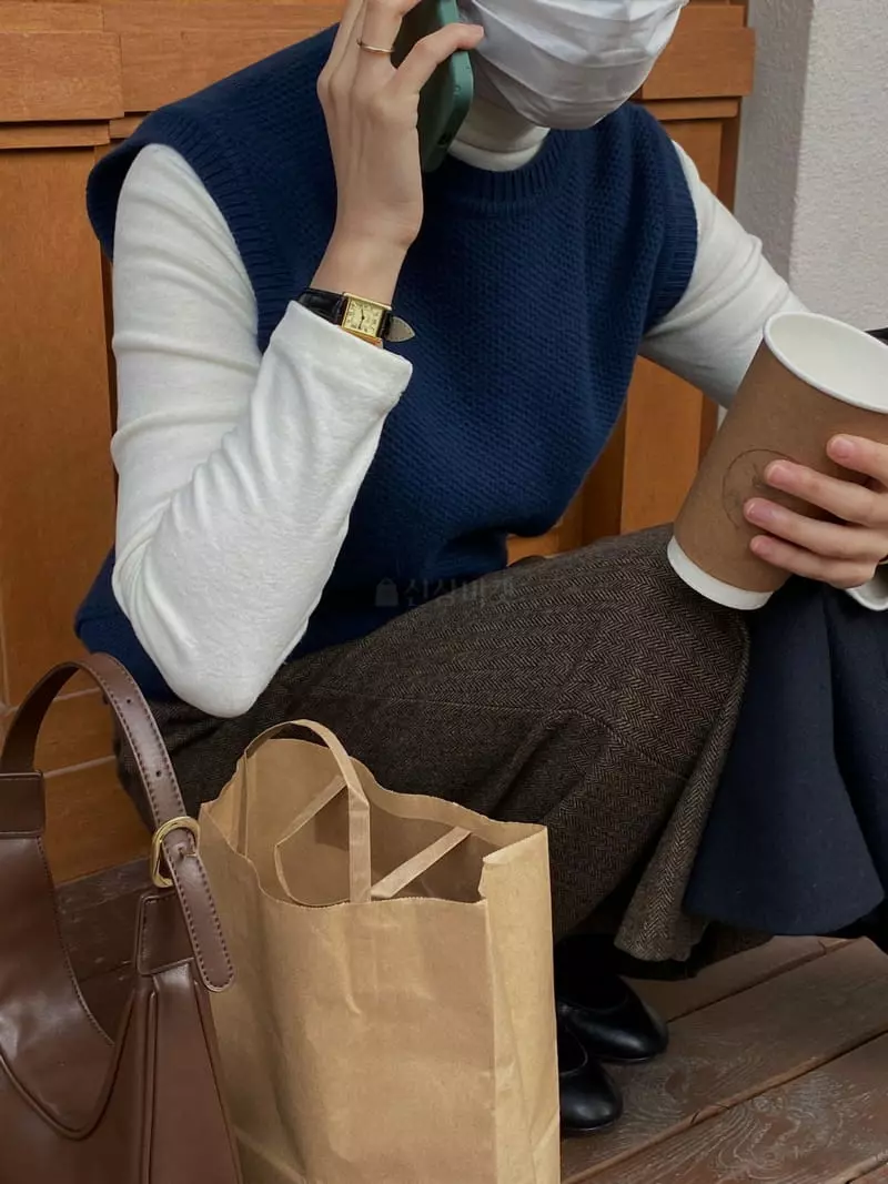 Glow Approach - Korean Women Fashion - #momslook - Herringbone Skirt - 4