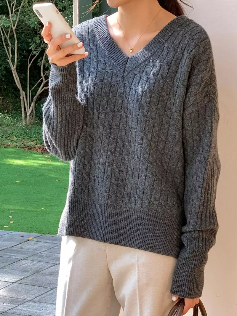 Gracia - Korean Women Fashion - #momslook - Two Way Knit Tee - 12