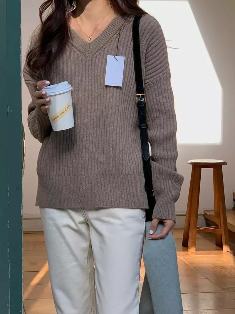 Gracia - Korean Women Fashion - #pursuepretty - Two Way Knit Tee - 2