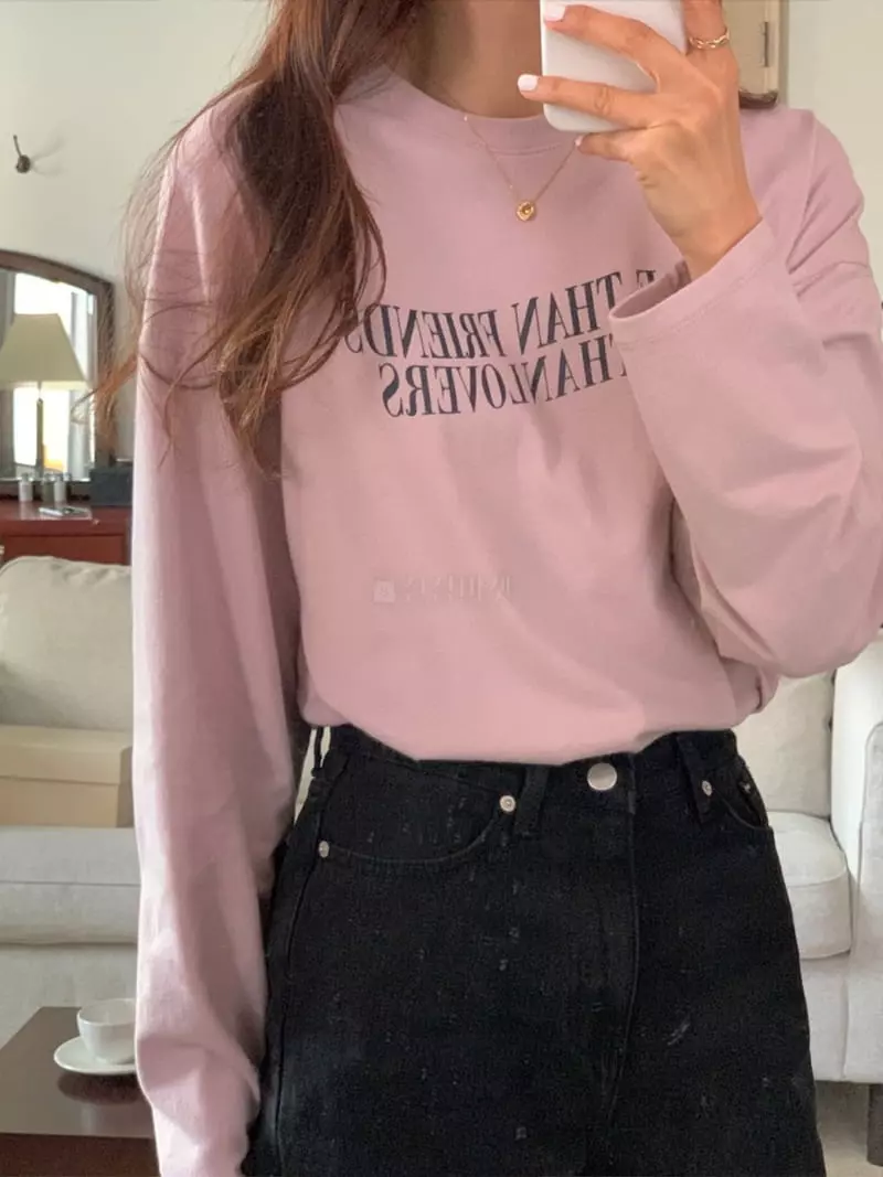 Gracia - Korean Women Fashion - #restrostyle - More Than Fleece Long Sleeves Tee
