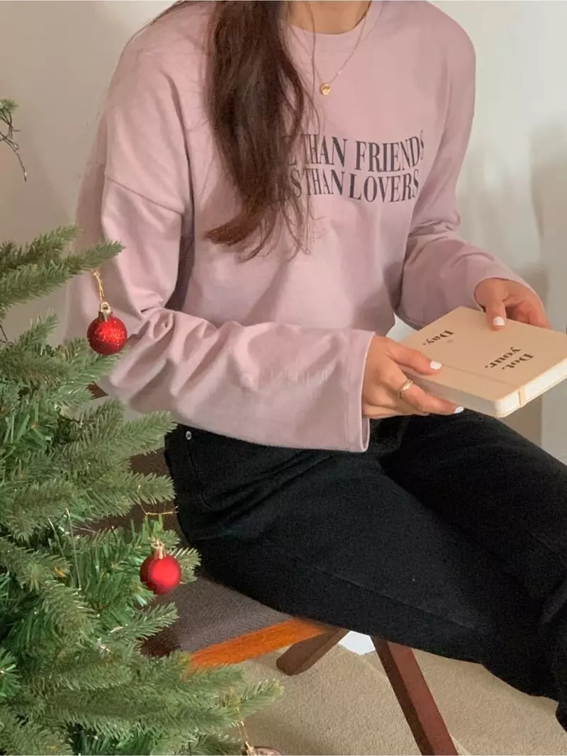 Gracia - Korean Women Fashion - #romanticstyle - More Than Fleece Long Sleeves Tee - 2