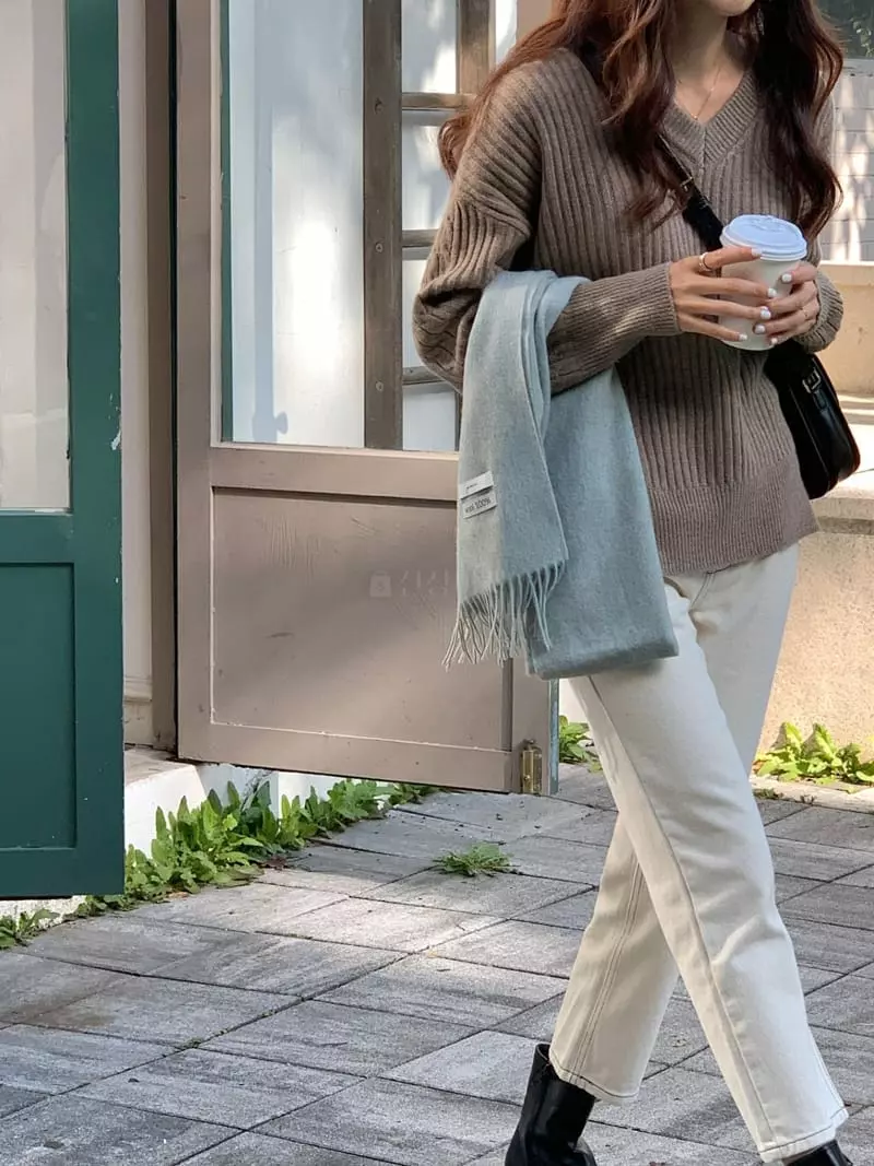 Gracia - Korean Women Fashion - #restrostyle - Two Way Knit Tee - 4