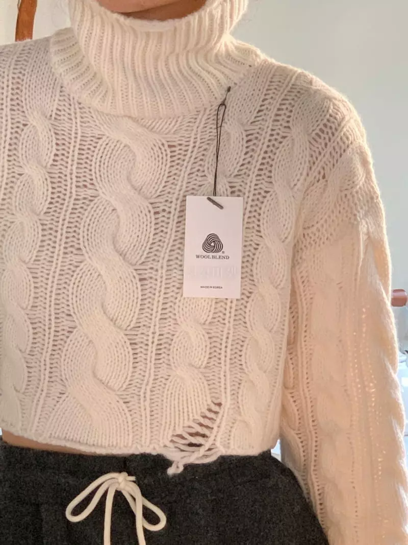 Gracia - Korean Women Fashion - #shopsmall - Vintage Crop Knit Tee - 10