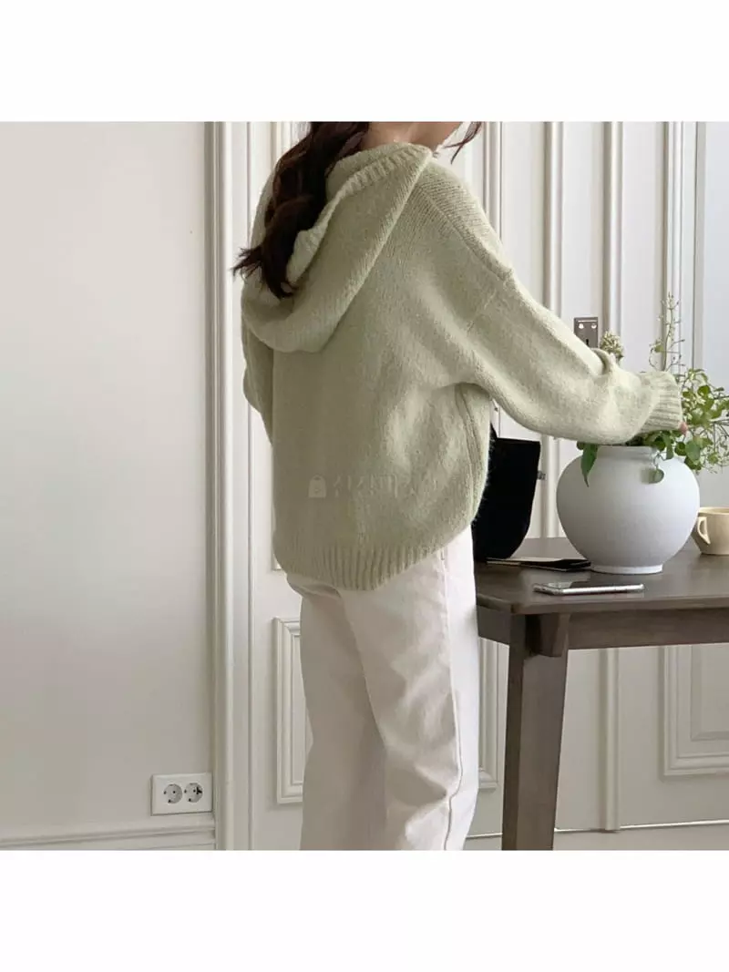 Gracia - Korean Women Fashion - #shopsmall - Alpaca Hoody Knit Tee - 8