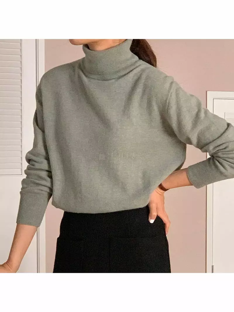 Gracia - Korean Women Fashion - #womensfashion - Nine Turtleneck Tee - 3