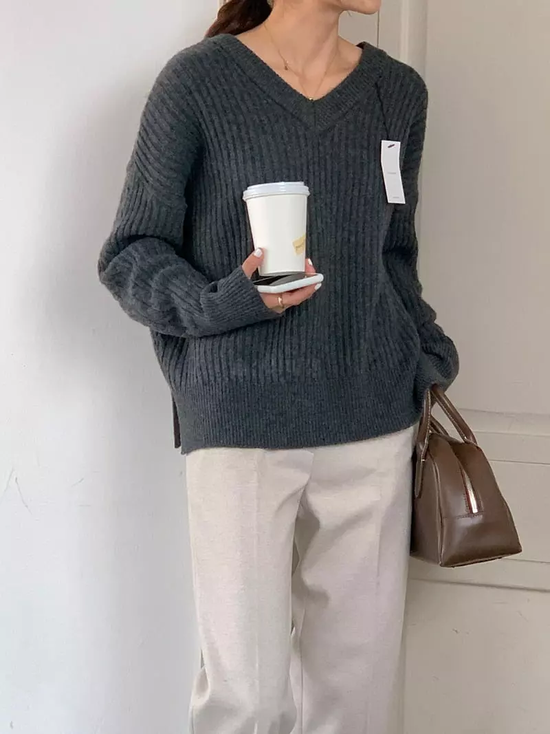 Gracia - Korean Women Fashion - #womensfashion - Two Way Knit Tee - 9