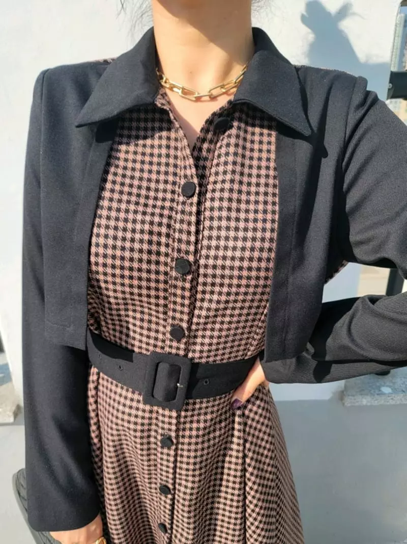 Gratia - Korean Women Fashion - #momslook - Hound Coat One-piece - 12
