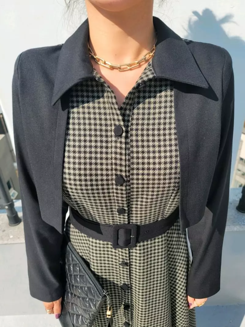 Gratia - Korean Women Fashion - #momslook - Hound Coat One-piece - 8