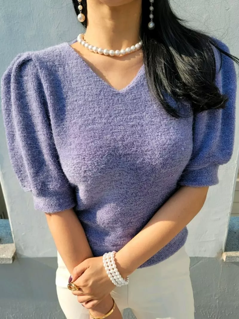 Gratia - Korean Women Fashion - #momslook - Terry Tee - 12