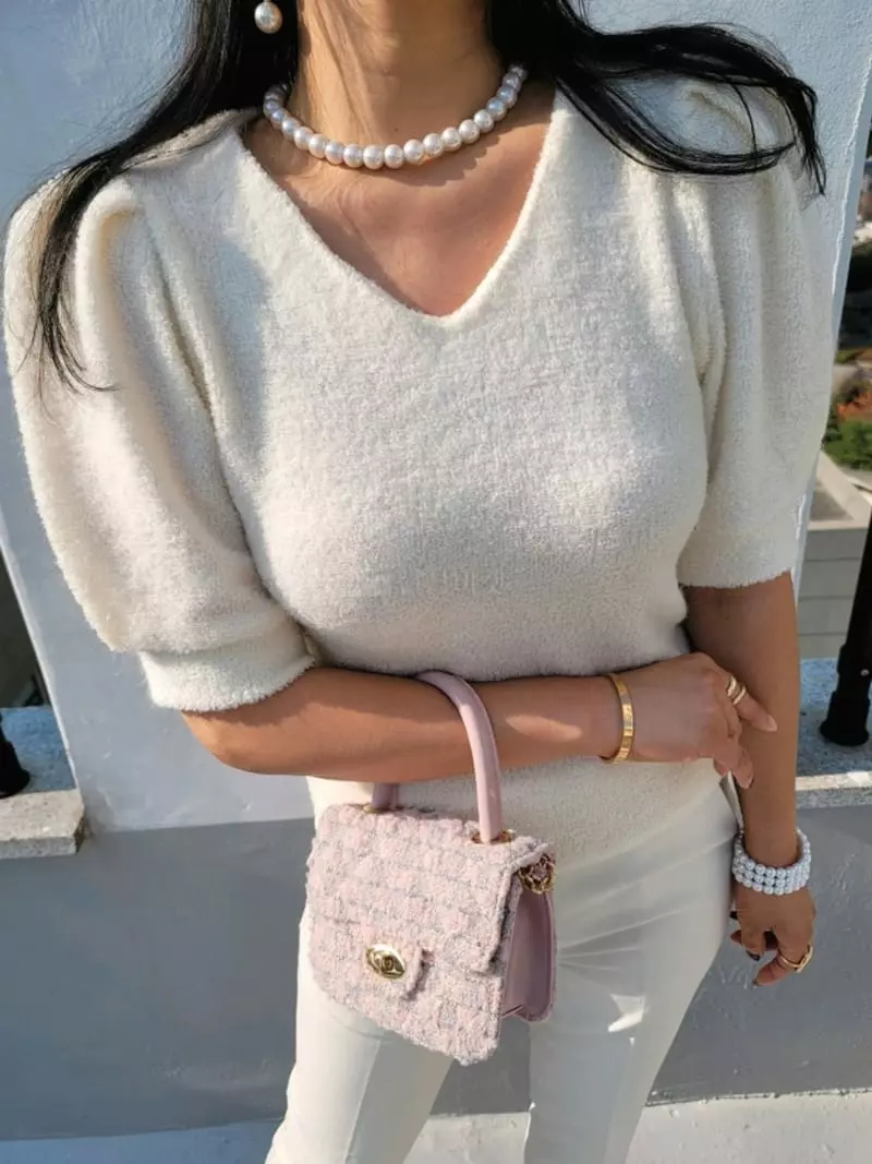 Gratia - Korean Women Fashion - #momslook - Terry Tee - 2