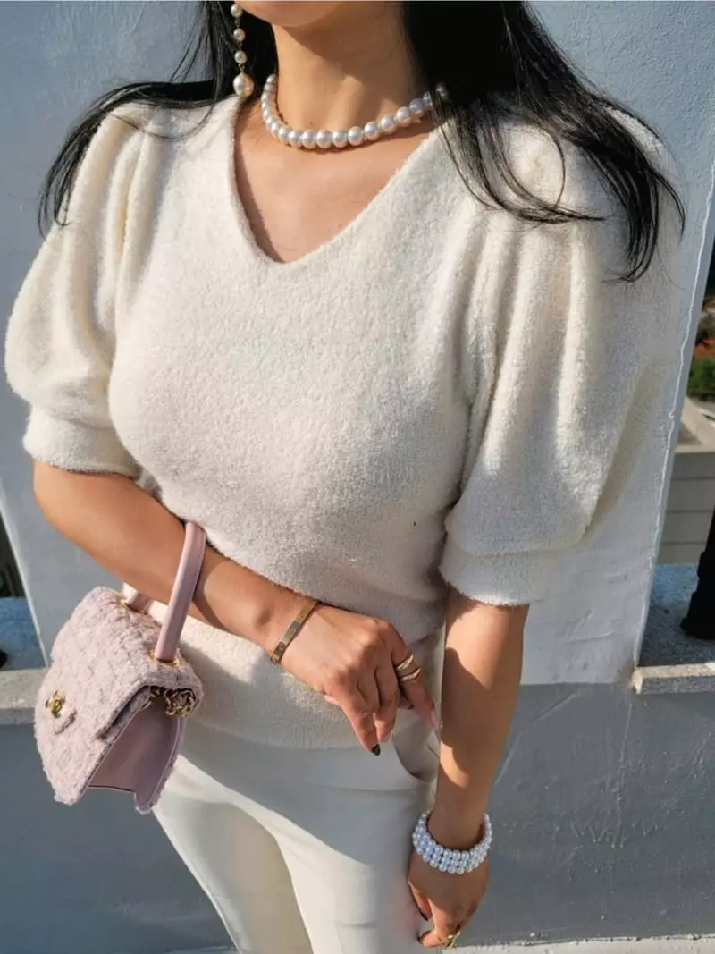 Gratia - Korean Women Fashion - #momslook - Terry Tee - 6