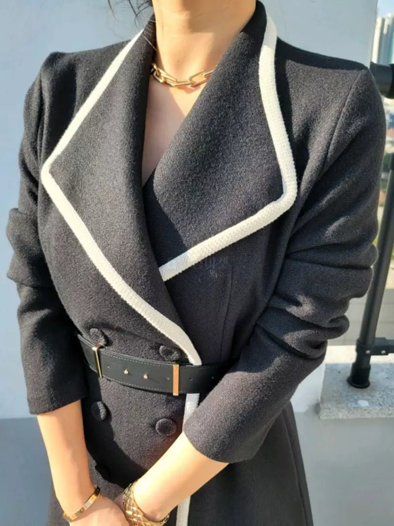 Gratia - Korean Women Fashion - #momslook - Cookie Coat One-piece