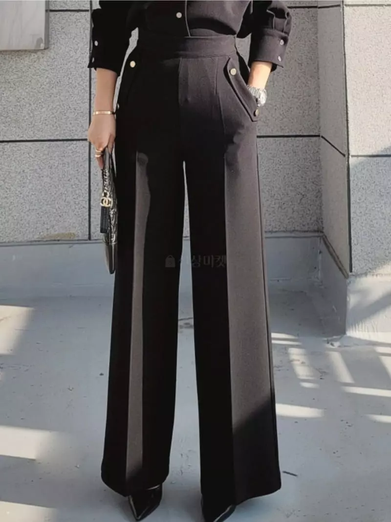 Gratia - Korean Women Fashion - #momslook - Kant Wide Pants - 8