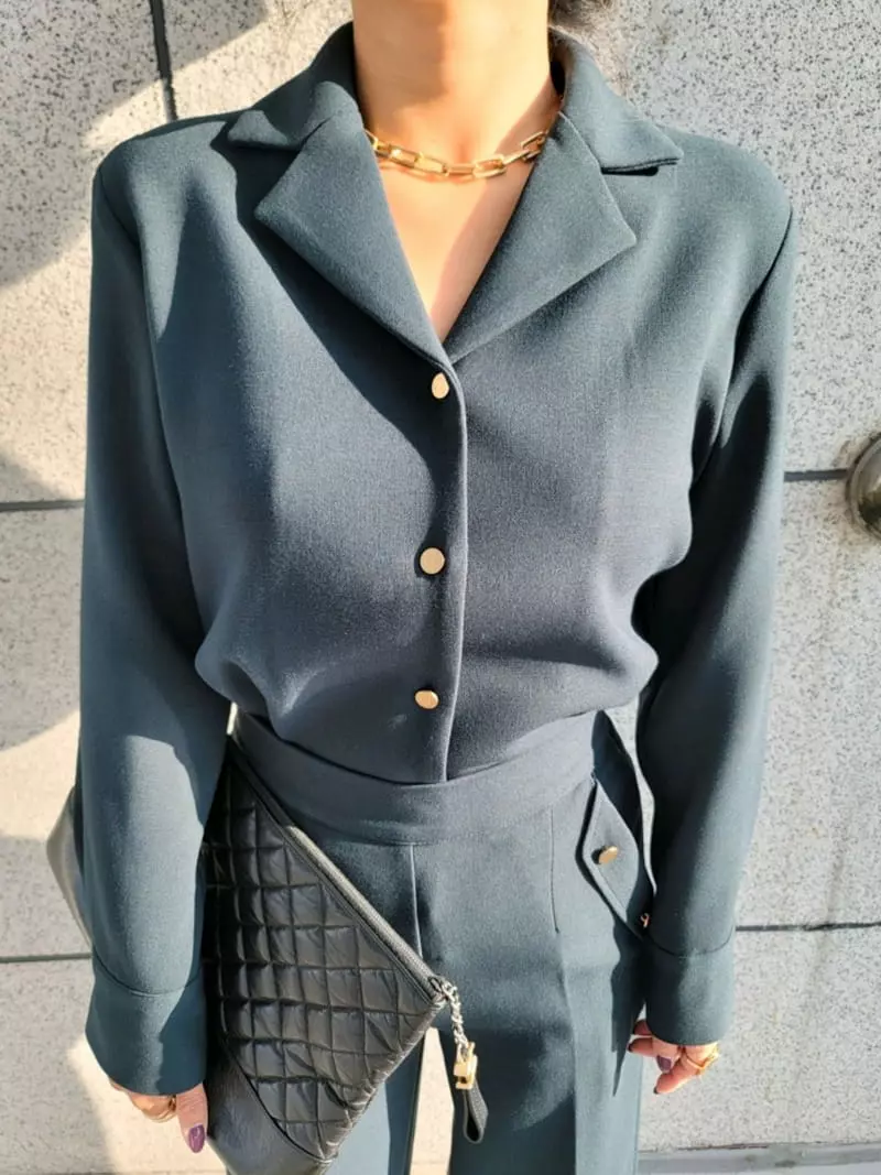 Gratia - Korean Women Fashion - #momslook - Kant Blouse Span - 2
