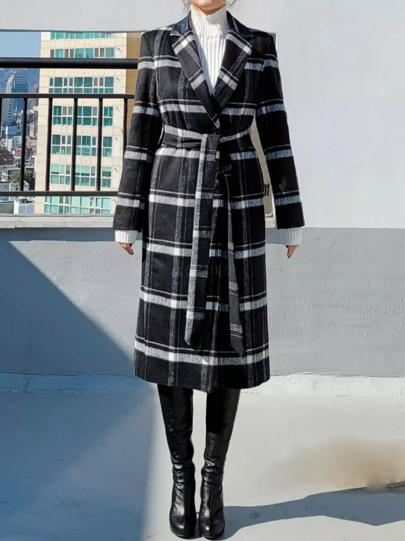 Gratia - Korean Women Fashion - #womensfashion - Bener Check Coat - 4