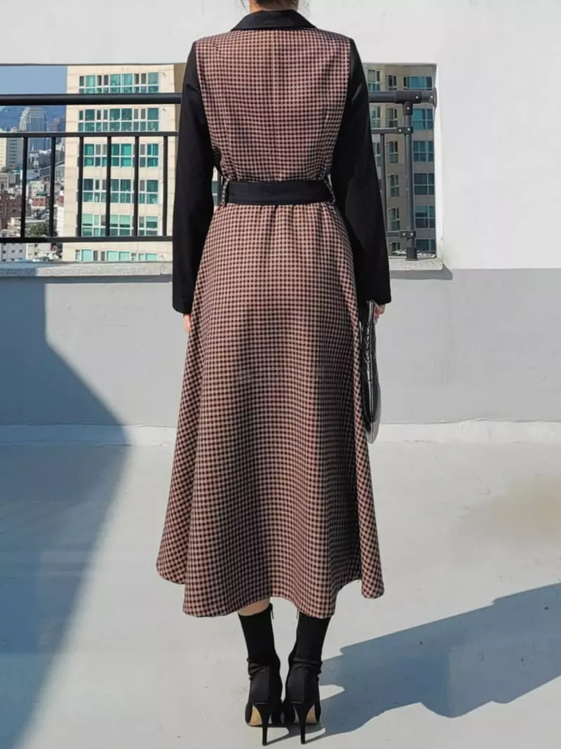 Gratia - Korean Women Fashion - #womensfashion - Hound Coat One-piece - 3