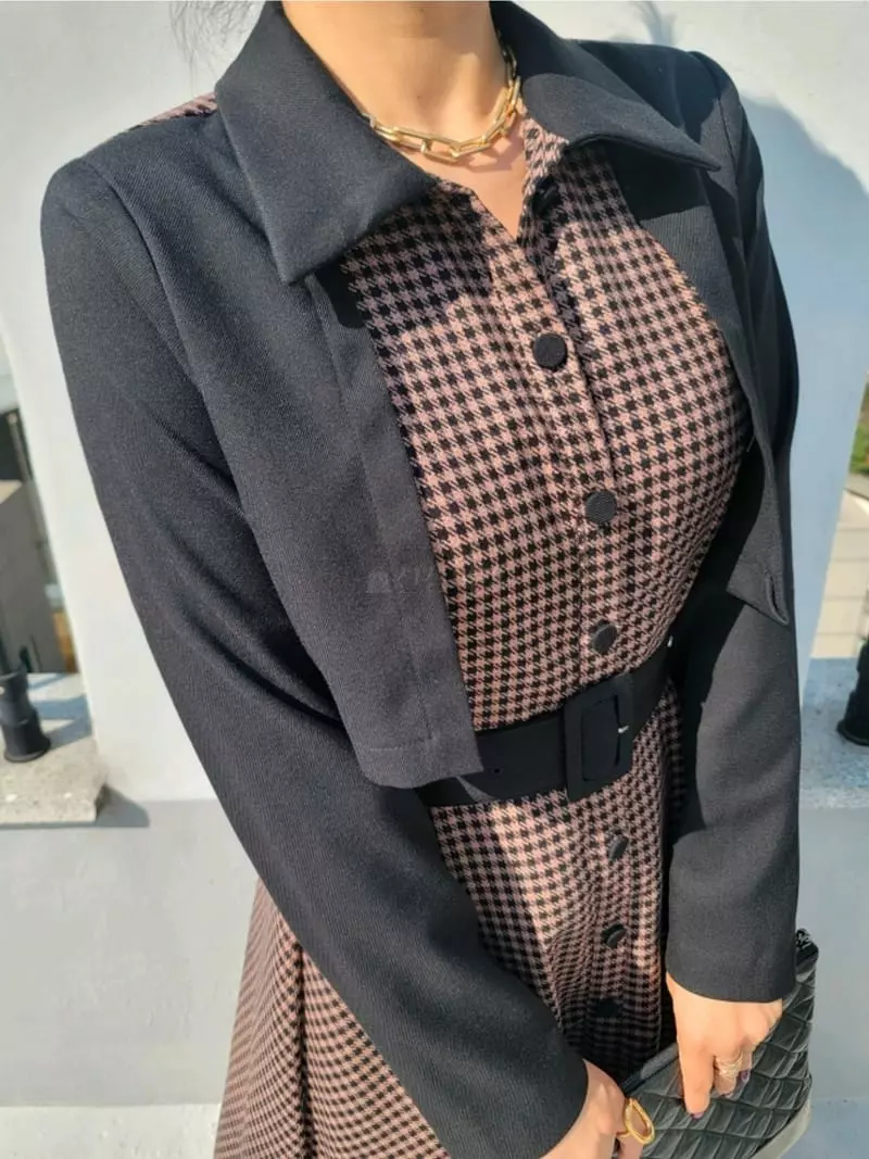 Gratia - Korean Women Fashion - #womensfashion - Hound Coat One-piece - 5