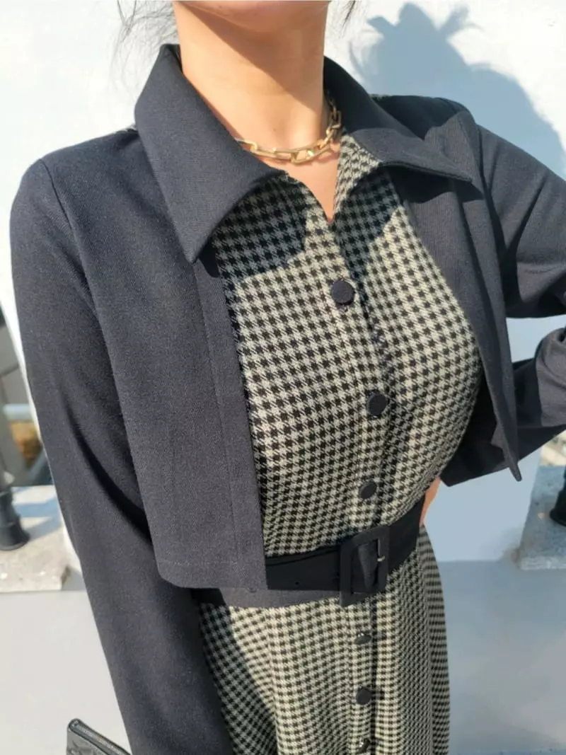 Gratia - Korean Women Fashion - #womensfashion - Hound Coat One-piece - 9