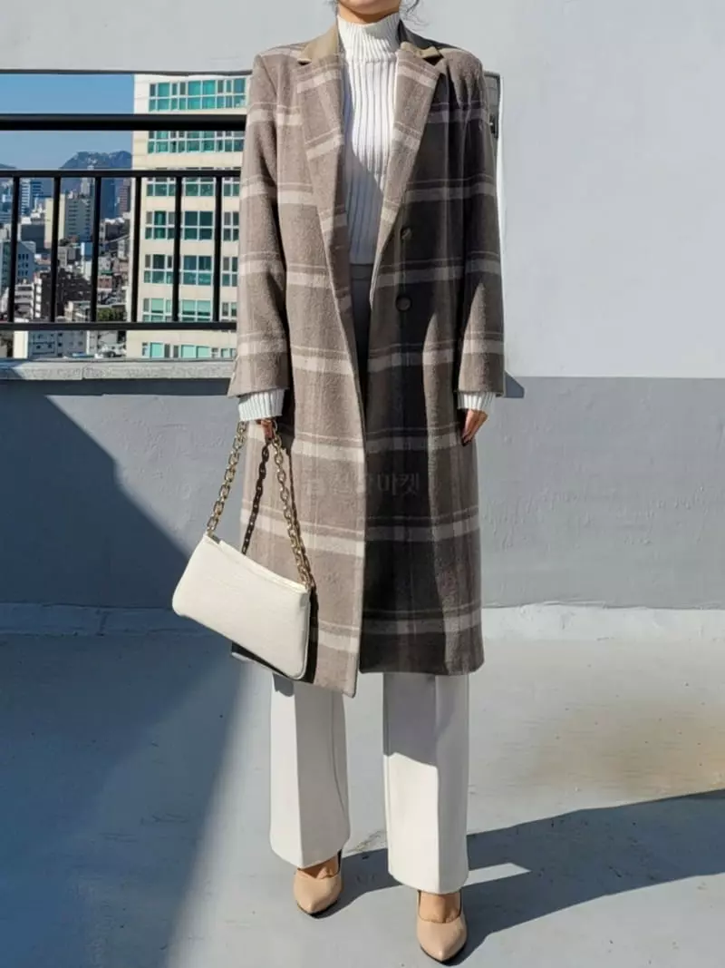 Gratia - Korean Women Fashion - #womensfashion - Bener Check Coat