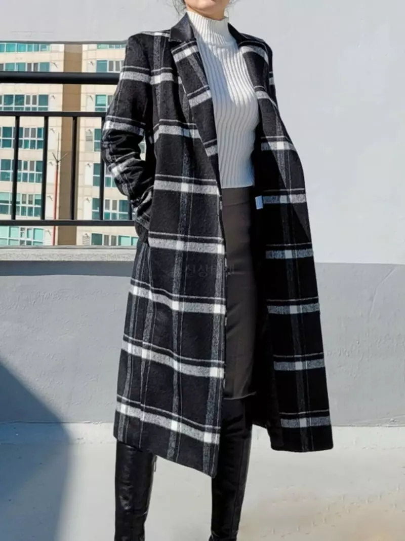 Gratia - Korean Women Fashion - #womensfashion - Bener Check Coat - 3