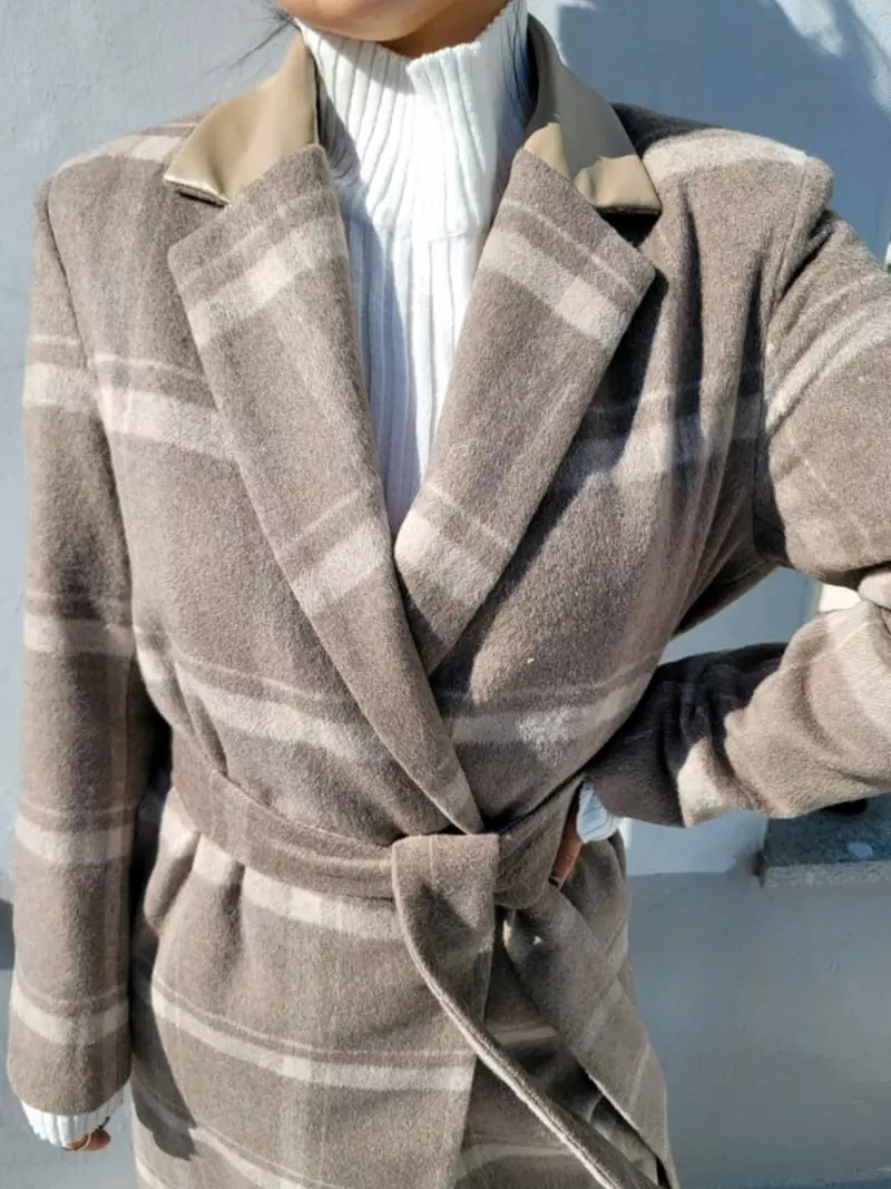 Gratia - Korean Women Fashion - #womensfashion - Bener Check Coat - 9