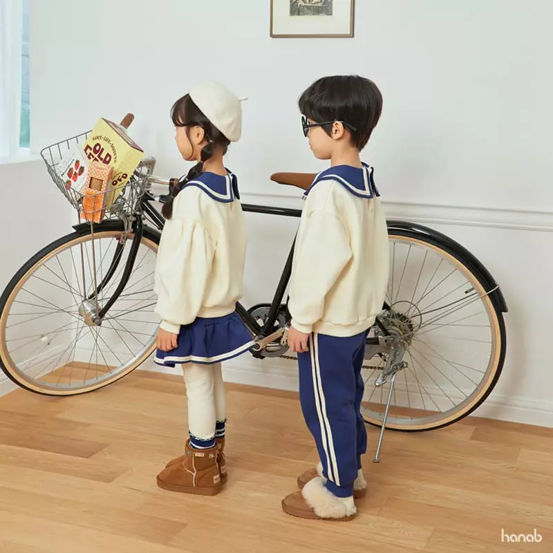 Hanab - Korean Baby Fashion - #babyclothing - Tape Collar Top Bottom Set - 9