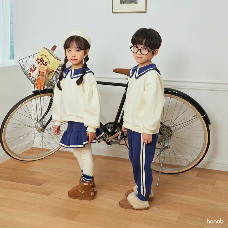 Hanab - Korean Baby Fashion - #babyfashion - Tape Collar Top Bottom Set - 10