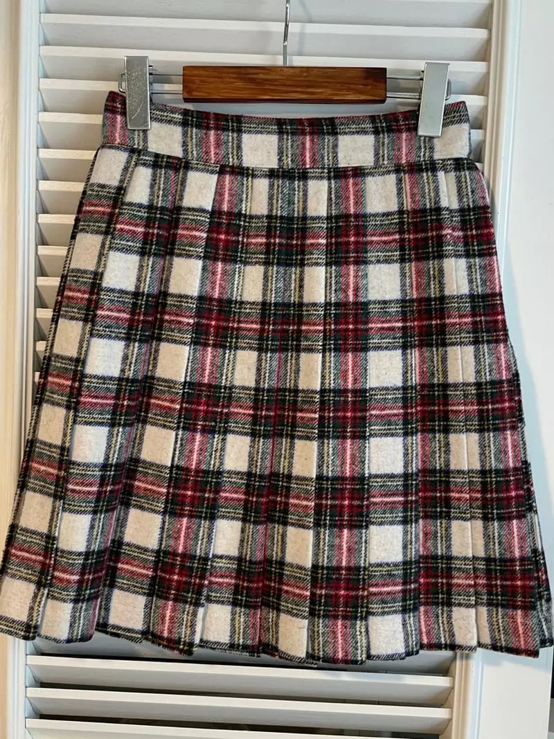 Heyjude - Korean Women Fashion - #romanticstyle - Check Wrinkle Skirt - 2
