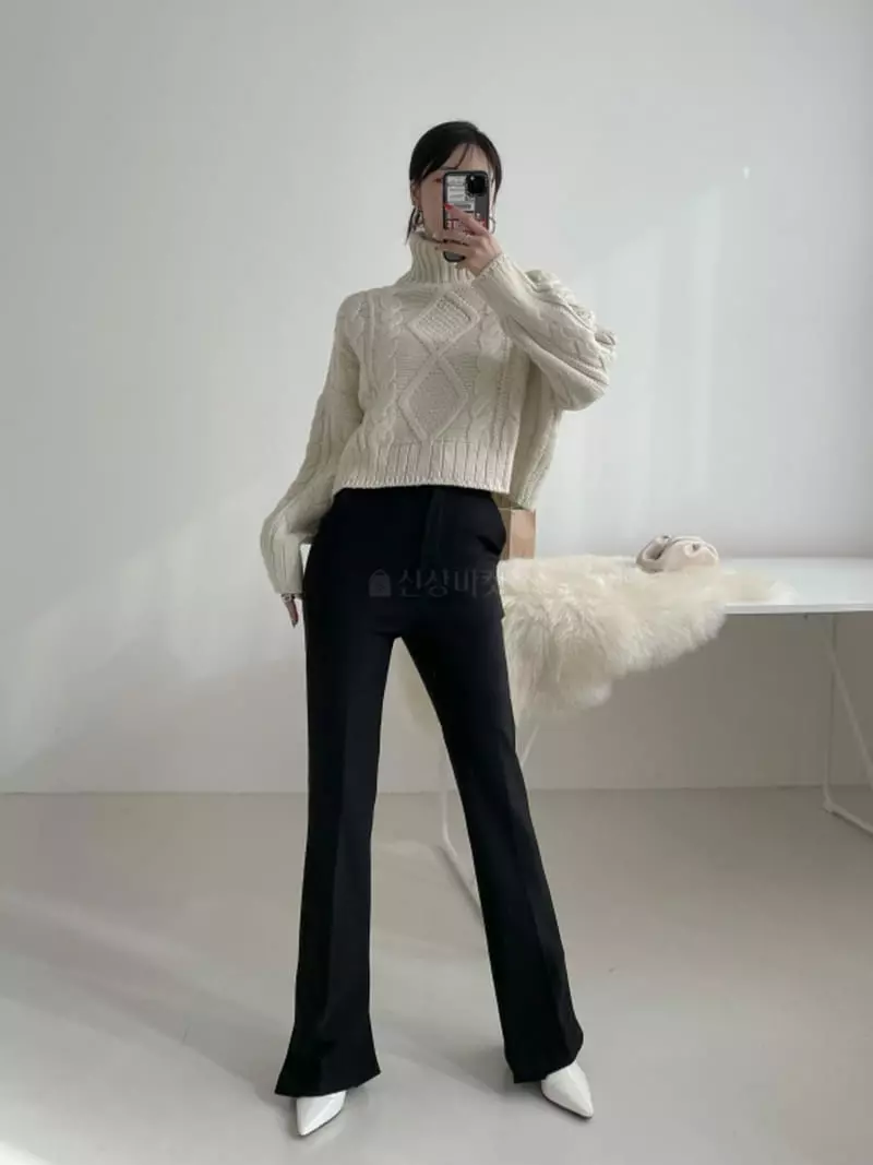 Highcolor - Korean Women Fashion - #momslook - Eve Turtle Knit Tee - 6