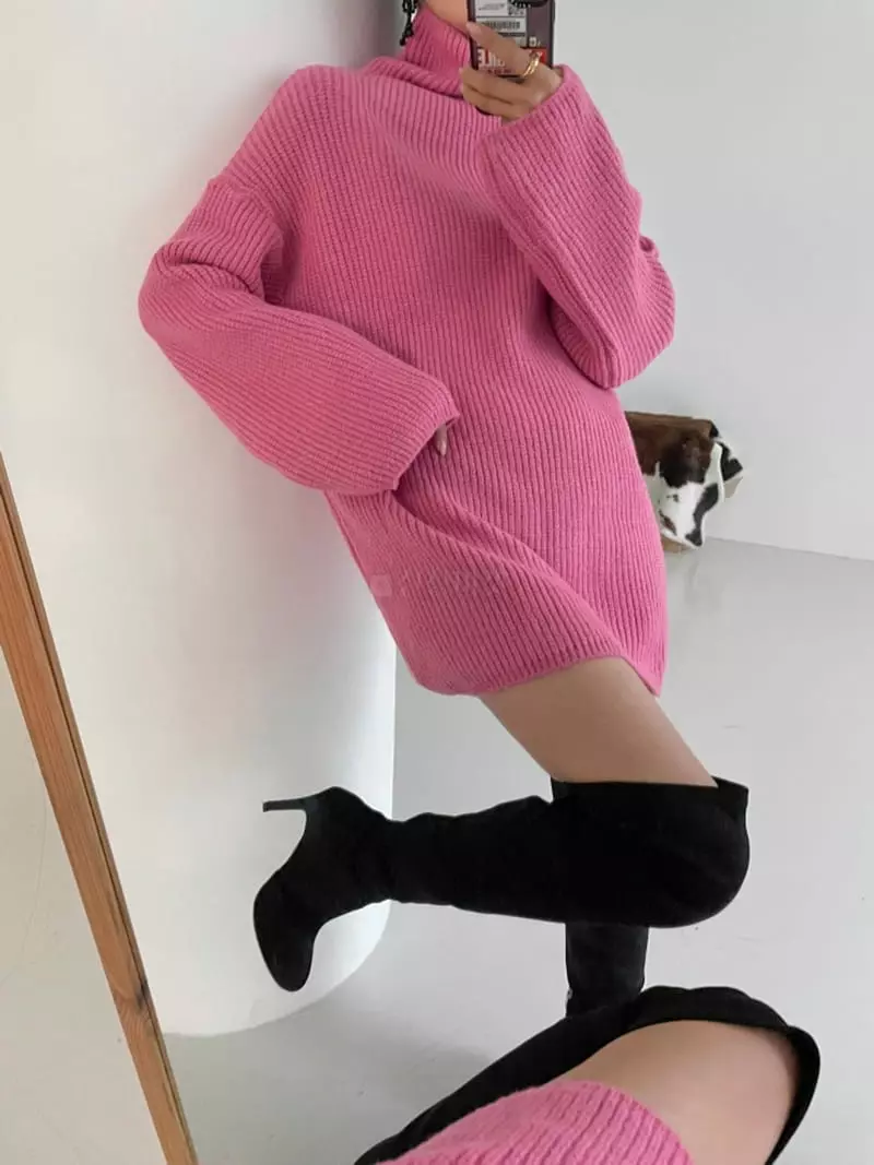 Highcolor - Korean Women Fashion - #womensfashion - Turtleneck Mini One-piece - 3