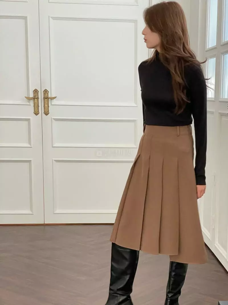 Hoper - Korean Women Fashion - #womensfashion - Wrinkle Skirt - 2