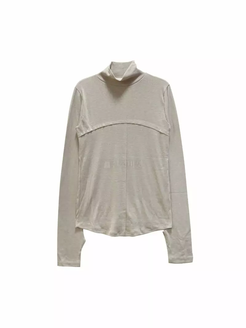 Howl - Korean Women Fashion - #momslook - Front Slit Long Sleeves Tee - 7