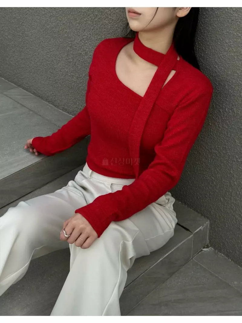 Howl - Korean Women Fashion - #momslook - Tie Knit Tee - 10