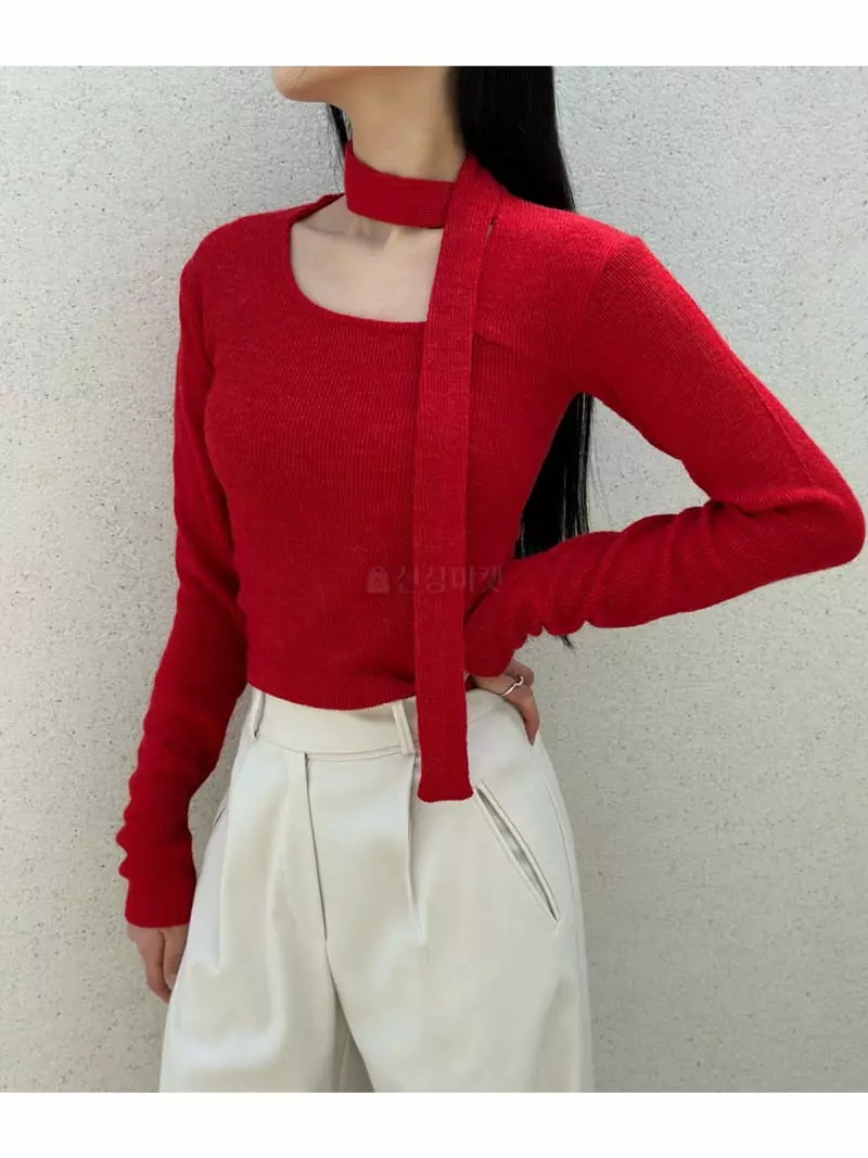 Howl - Korean Women Fashion - #momslook - Tie Knit Tee - 12