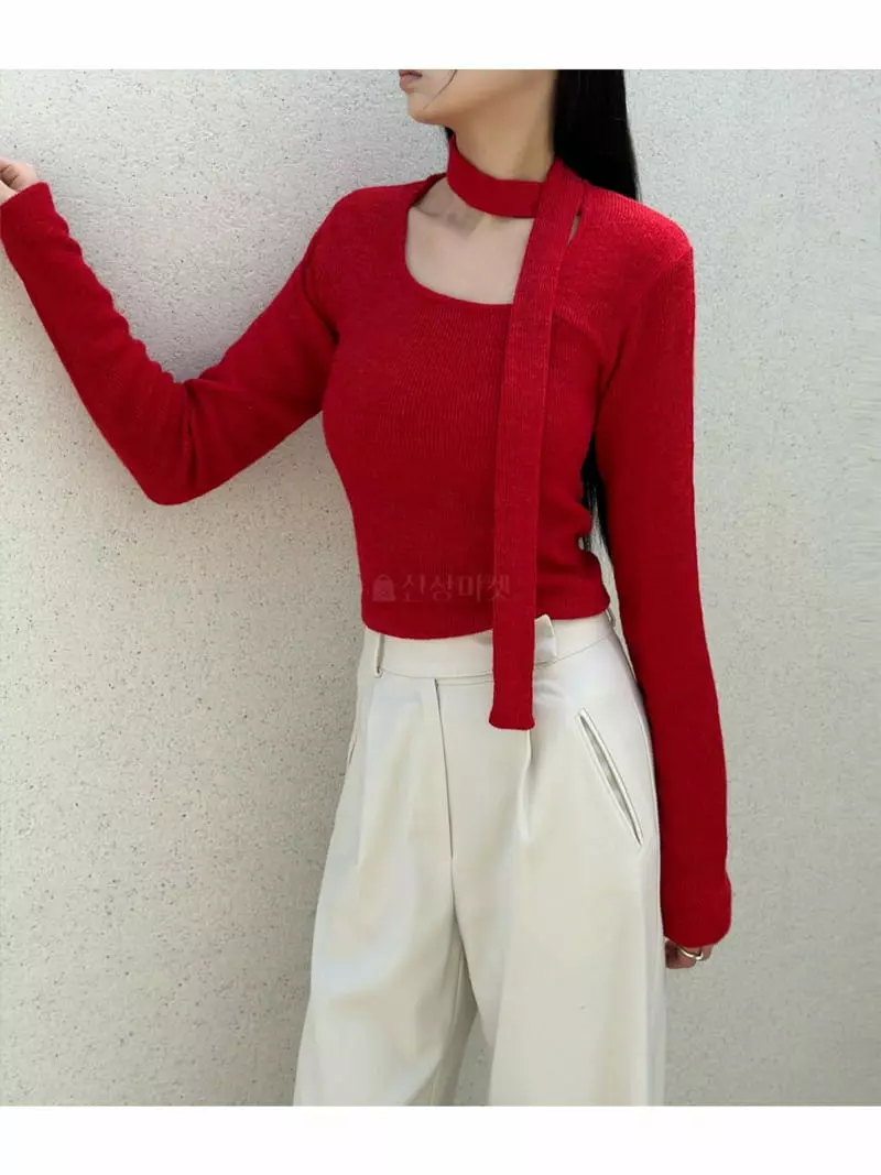 Howl - Korean Women Fashion - #womensfashion - Tie Knit Tee - 4