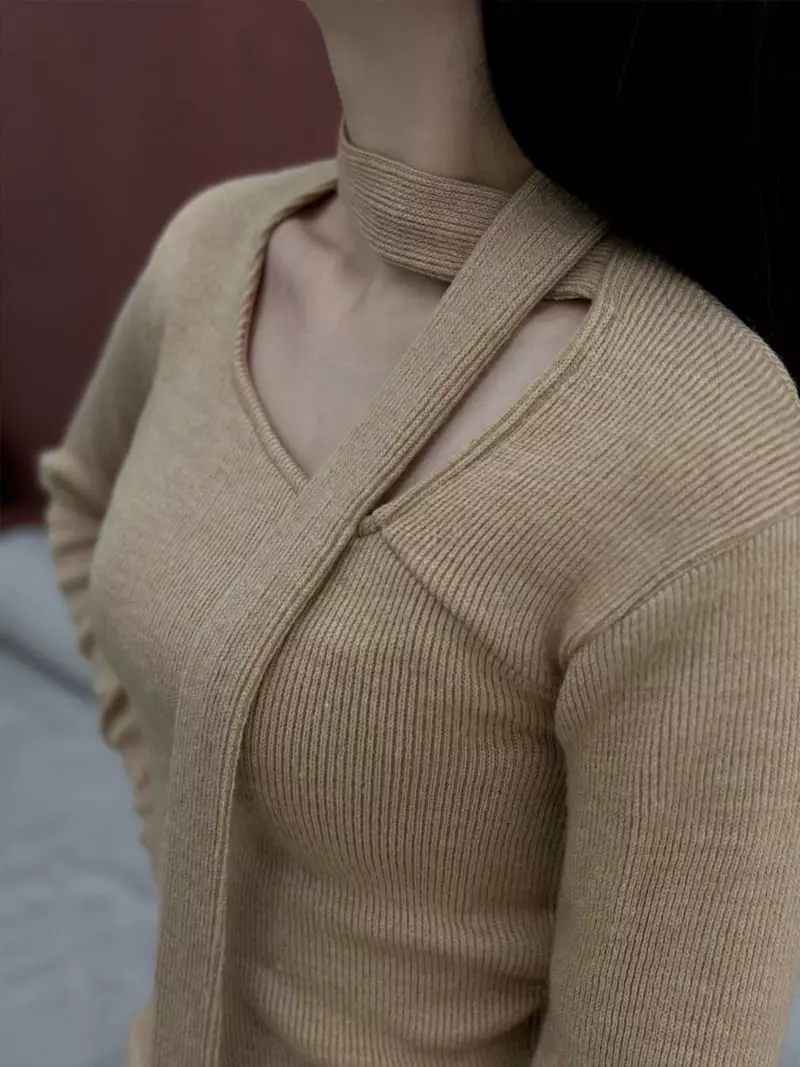 Howl - Korean Women Fashion - #momslook - Tie Knit Tee - 8