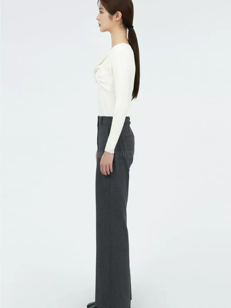 Howl - Korean Women Fashion - #momslook - Wool Checkered Slacks Pants - 7