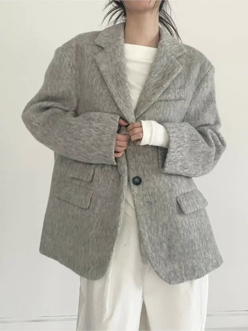 Howl - Korean Women Fashion - #momslook - Mohair Pocket Jjacket - 11