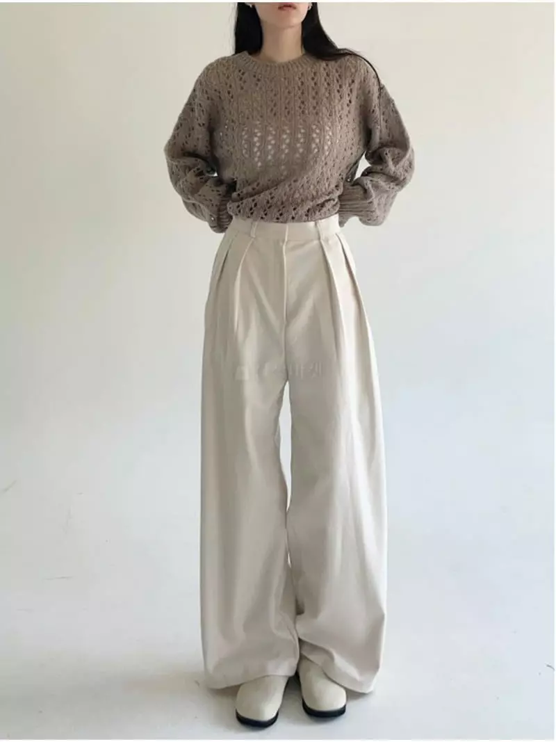 Howl - Korean Women Fashion - #momslook - Mar Two Tuck Slacks Pants - 3