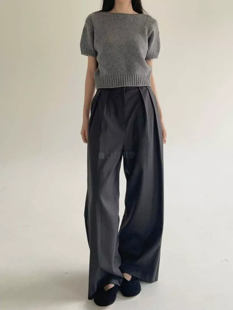 Howl - Korean Women Fashion - #momslook - Mar Two Tuck Slacks Pants - 5