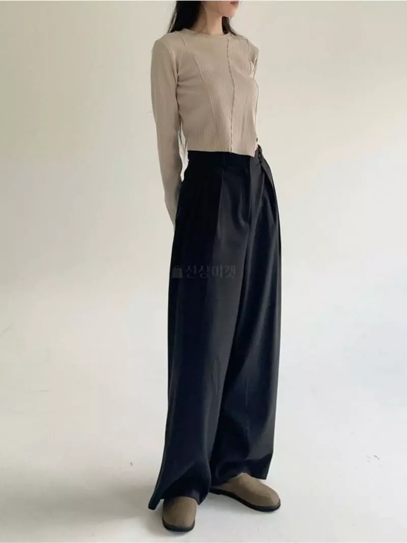 Howl - Korean Women Fashion - #momslook - Mar Two Tuck Slacks Pants - 7
