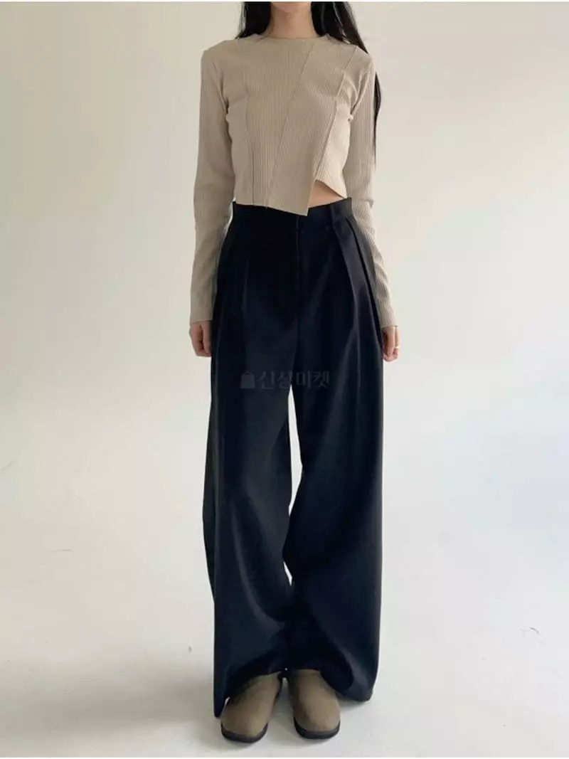 Howl - Korean Women Fashion - #momslook - Mar Two Tuck Slacks Pants - 9