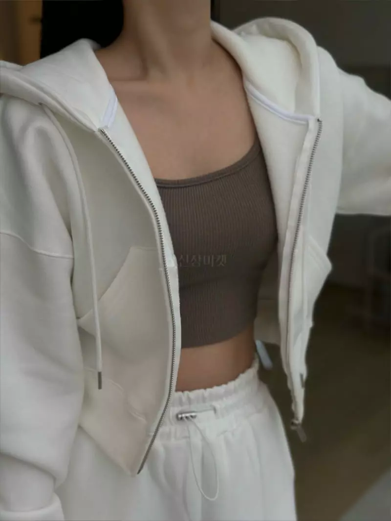 Howl - Korean Women Fashion - #momslook - Napping Short Hooded Zip-Up