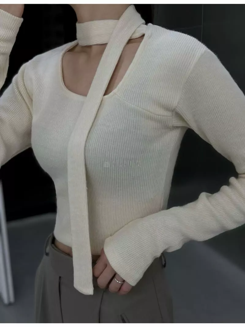 Howl - Korean Women Fashion - #womensfashion - Tie Knit Tee