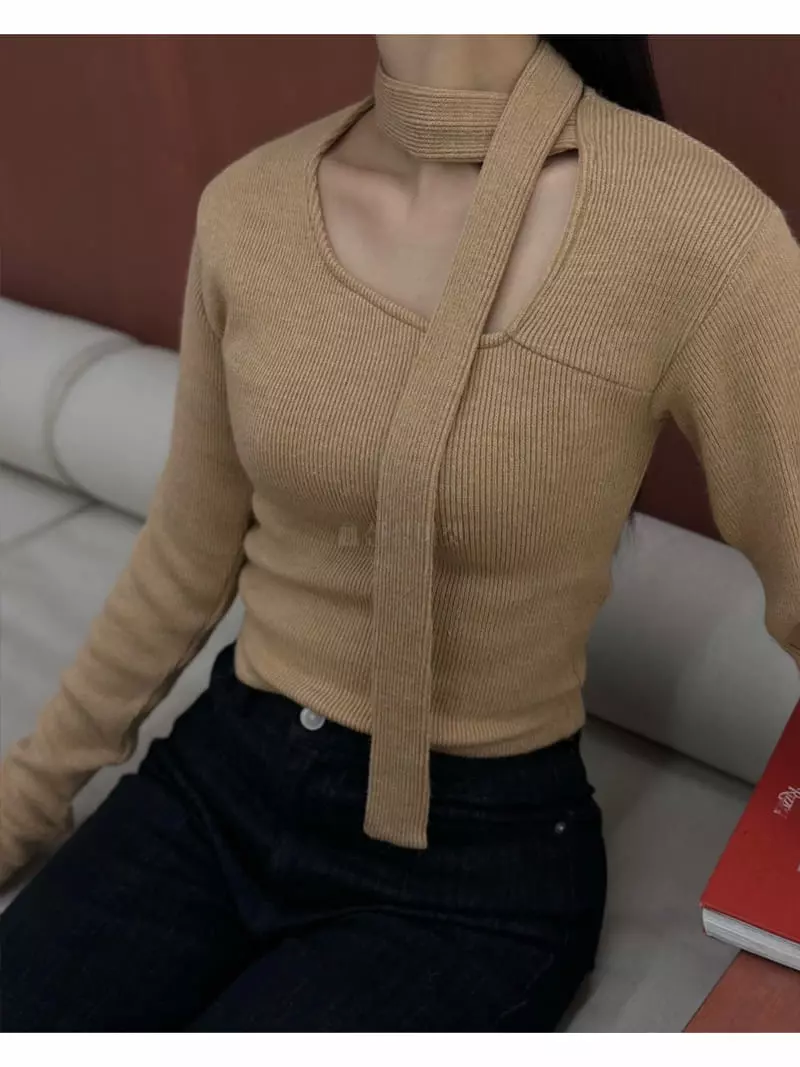 Howl - Korean Women Fashion - #womensfashion - Tie Knit Tee - 7