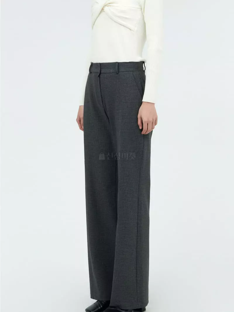 Howl - Korean Women Fashion - #womensfashion - Wool Checkered Slacks Pants - 6