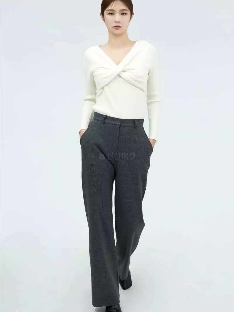 Howl - Korean Women Fashion - #womensfashion - Wool Checkered Slacks Pants - 8