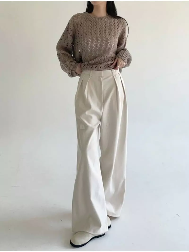Howl - Korean Women Fashion - #momslook - Mar Two Tuck Slacks Pants - 4